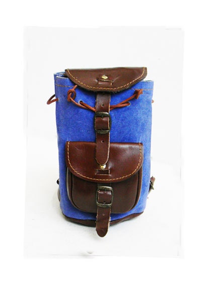 Vintage Leather and Suede Mini Backpack
