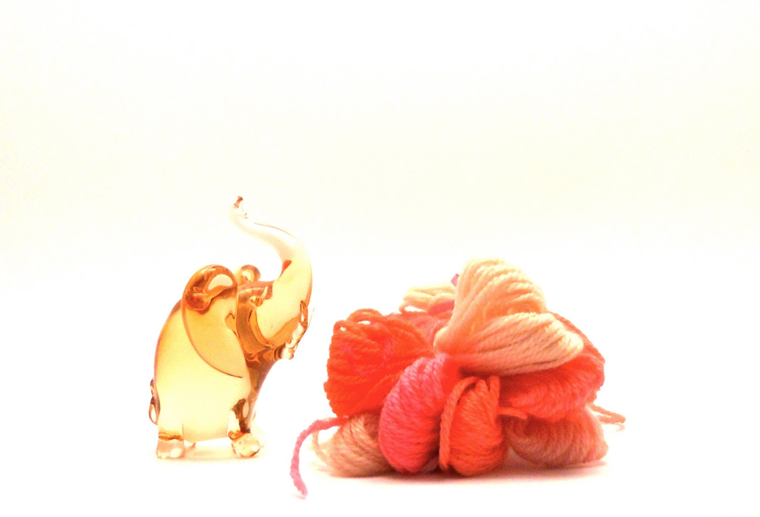 Pink Elephant - Mixed Lot of Pink Wool Crewel Yarn - One Bundle - Great Stocking Stuffer