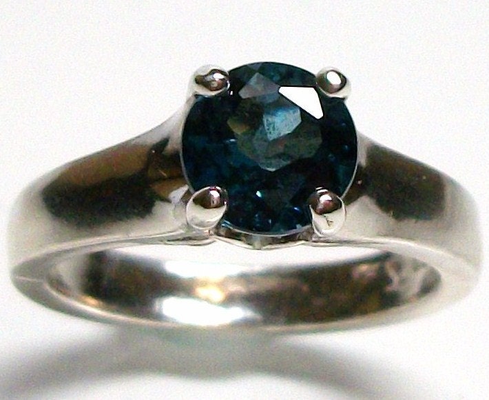 London blue topaz tulip ring s7 set in sterling silver, gifts for her, fine jewelry, "Blueberry Hill"