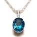 Pendant Genuine Neptune Blue Topaz Accent w/ Aquamarine set in Solid Sterling Silver w/ 18" SS Cable Chain  "Neptunes Garden"
