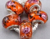 ORANGE MURANO Glass Bead,5 glass,Orange,BEAD,European,Bracelets,gift,Jewelry,5mm