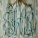 18" Distressed Wood Vine Monogram wreath Shabby chic wedding 18 INCH