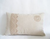 Decorative Pillow Cover 20X12 Beige Linen Cotton Pillow Case Bedroom Home Decor Cottage Chic