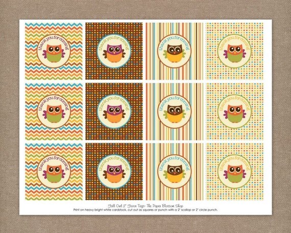 Printable Fall Owl Birthday Party Favor Tags Il_570xn