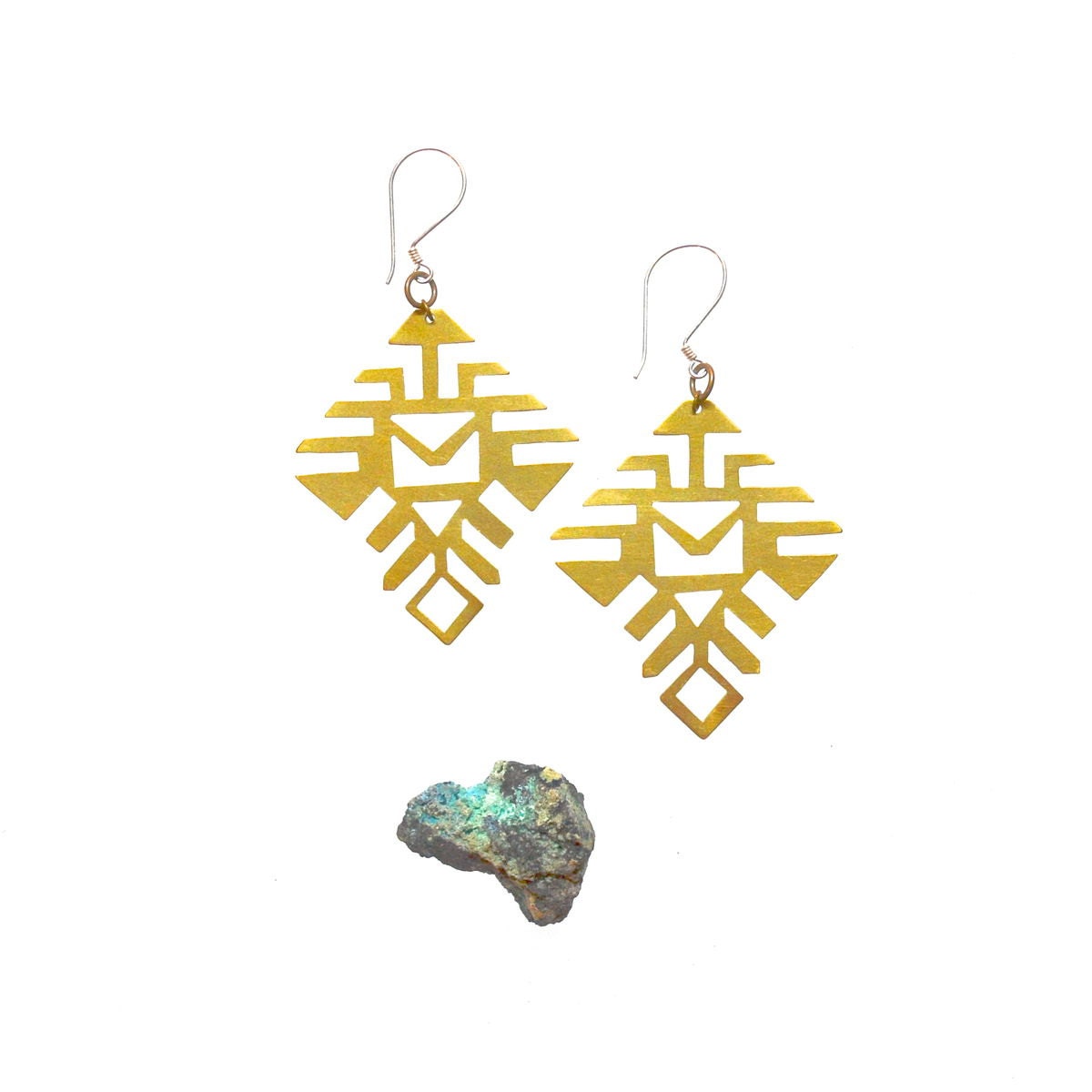 HALF OFF Native Sun Earrings - Hand-Cut Brass Tribal Motif Earrings