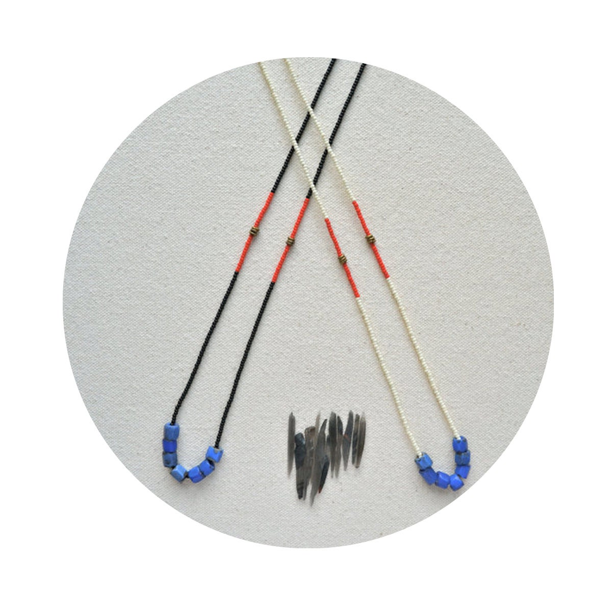 HALF OFF The Buffalo Jump Series in Black - Antique African trade beads and Czech glass