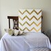 Gold and White Chevron Painting