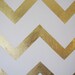 Gold and White Chevron Painting