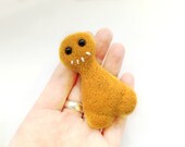 Mustard Felt Pheeple Brooch - Needle Felte Brooch/Pin in Mustard Yellow