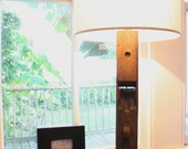 Pair of Primitive Upcycled Wood Planer Lamps