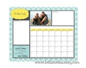 Custom Printable Family Dry Erase Board Calendar with Photo - your choice of design, quatrefoil, chevron, damask