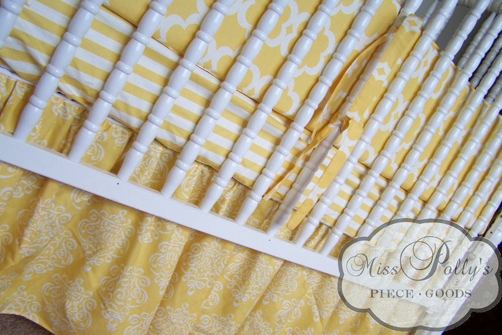 Custom Baby Crib Bedding- Design Your Own- Taza in Yellow