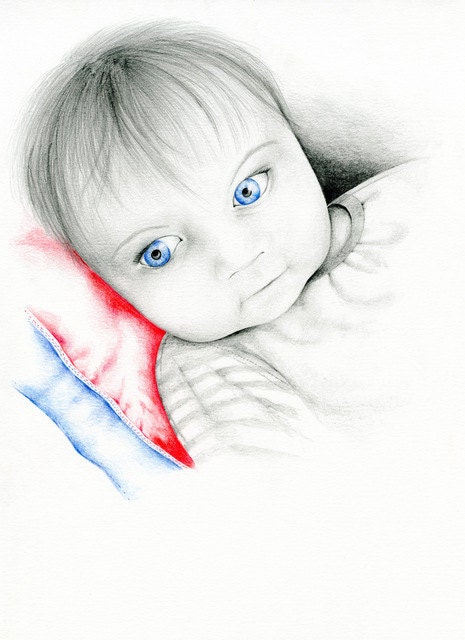 Custom Portrait Whimsical Portrait Custom Artwork OOAK Commissioned Pencil Drawing