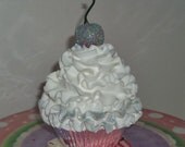 Silver and White Wedding Fake Cupcake Decorations and Displays, Cupcake Photo Props, Simply Classic Cupcake Home Accents
