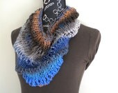 Cowl - Loop/Infinity/Circle Scarf - Gray/Brown/Orange/Blue