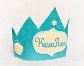Mermaid Birthday Felt Crown, Personalized Costume Accessory, Blue , Photo Prop Il_170x135