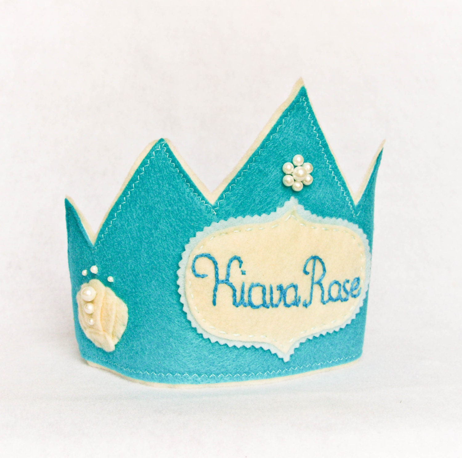 Mermaid Birthday Felt Crown, Personalized Costume Accessory, Blue , Photo Prop Il_570xn