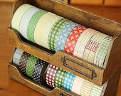 Washi Tape Organizer, Masking Tape Holder, Storage Box Set - Antique Wood Finish