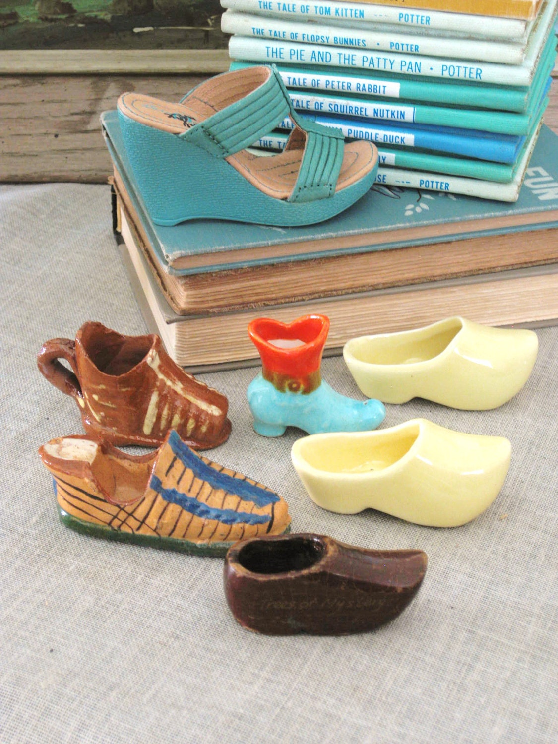 40% off Entire Shop - Vintage Miniature Shoe Collection - Doll Parts / Toys