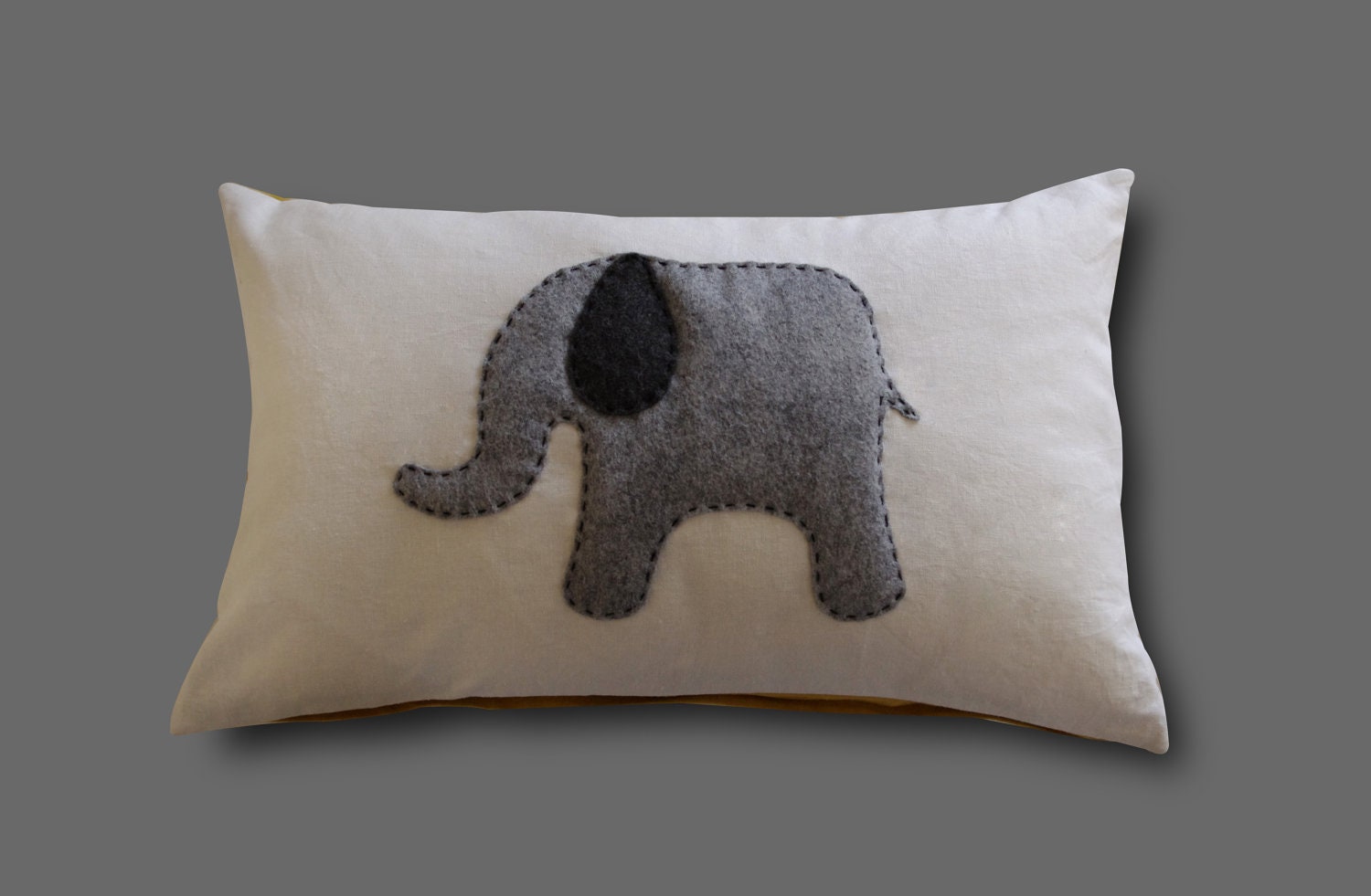 Elephant pillow cover (20" x 12")