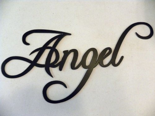 Angel Word Decorative Metal Wall Art Home Decor