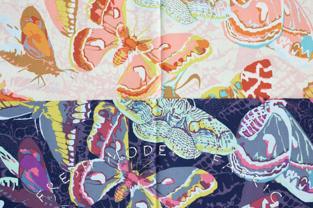 Fat Quarter Bundle Field Study Sinister Swarm, 2 Pieces, Anna Maria Horner for FreeSpirit, 100% Cotton Fabric