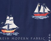 Half Yard My Favorite Ship in Sky, Out to Sea by Sarah Jane for Michael Miller Fabrics, 100% Cotton Fabric