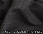 Half Yard Black Dobby Stripe Cotton, Robert Kaufman, 100% Cotton Fabric