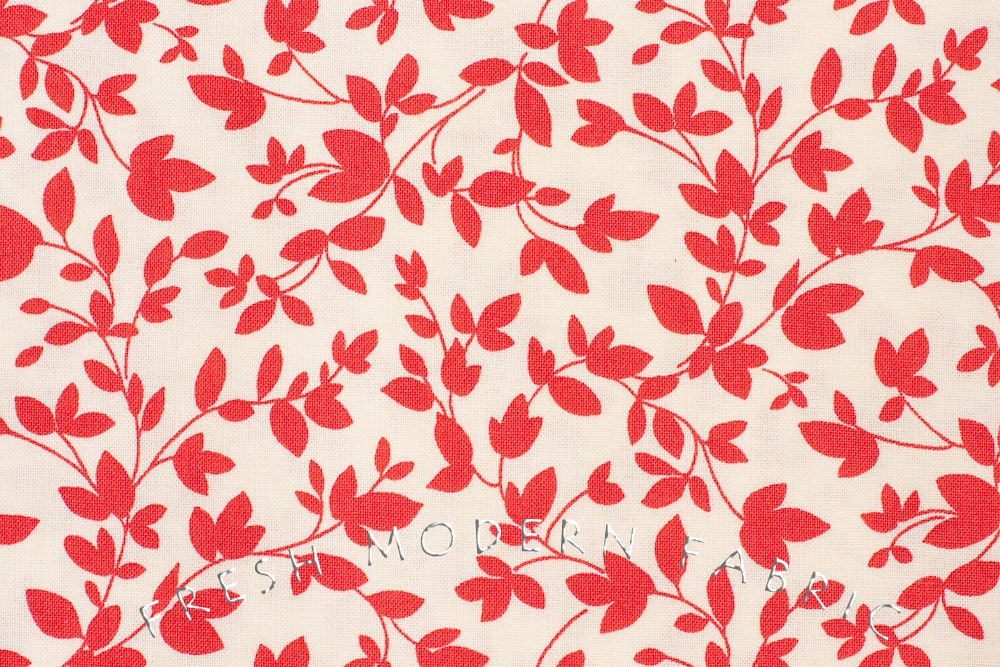 Half Yard Oh Deer Twiggy in Cherry Red, Momo, Moda Fabrics, 100% Cotton Fabric