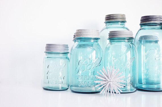 Aqua Mason Jar Collection