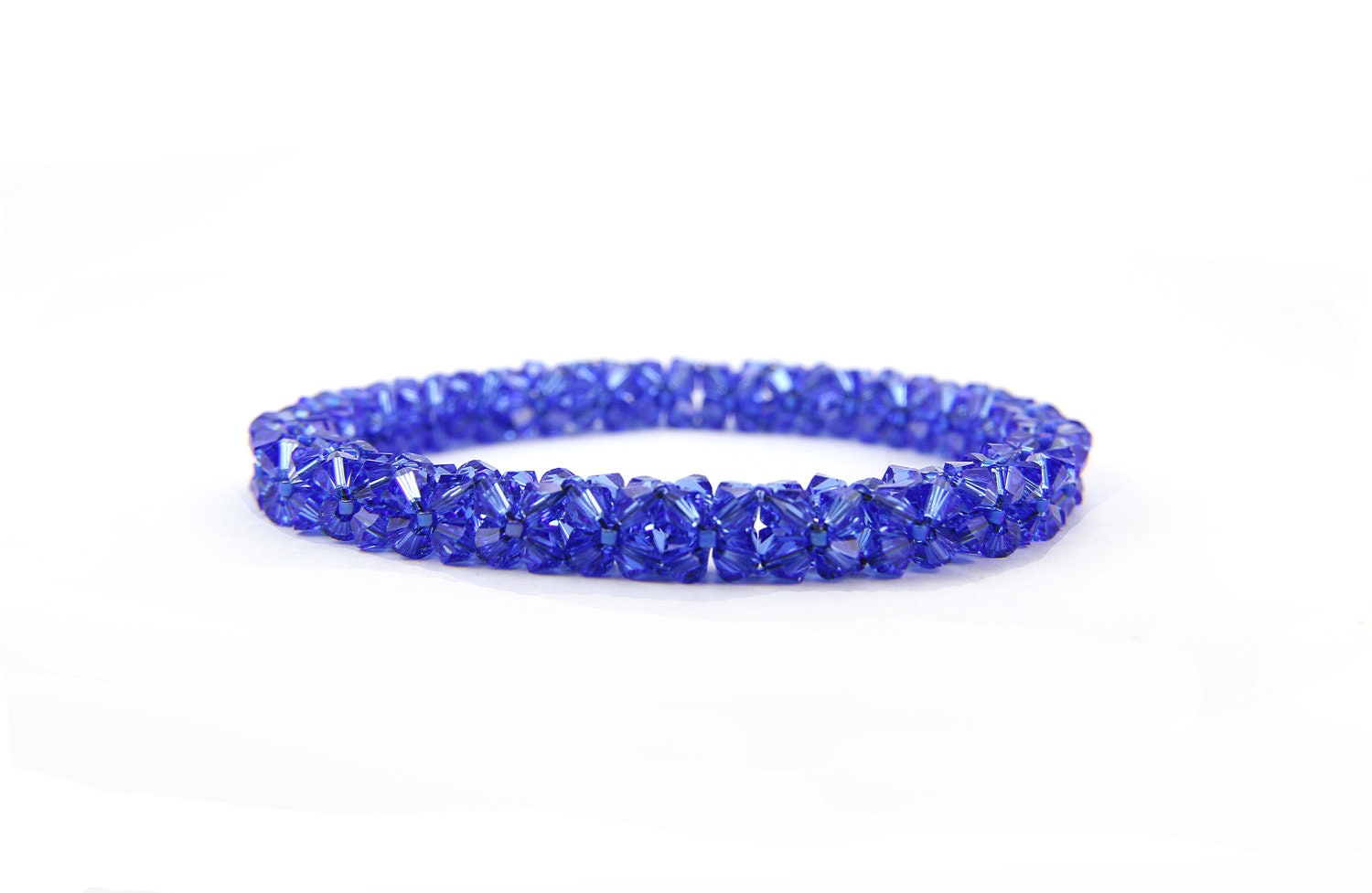 Sapphire Cobalt Blue Swarovski Crystal Bangle Bracelet