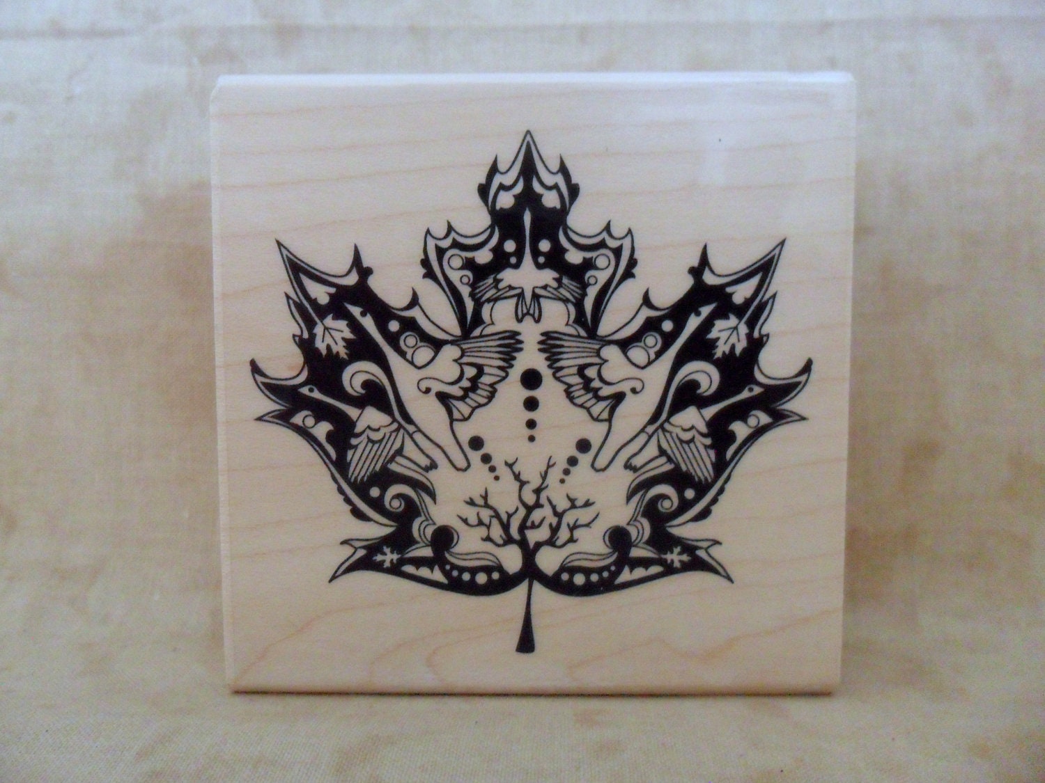 Mindscapes Maple Leaf Rubber Stamp by Inkadinkado-SALE