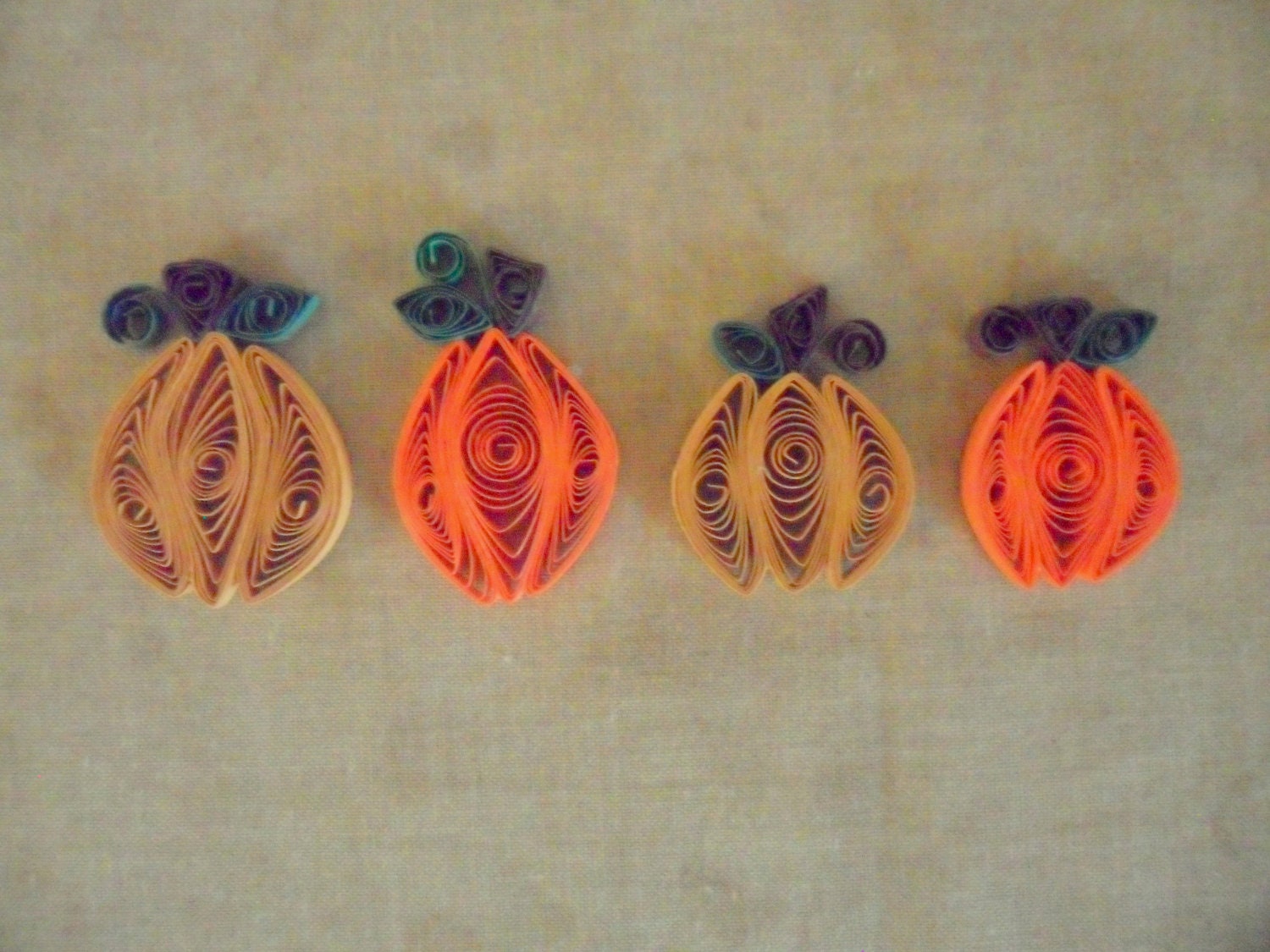 Thanksgiving Harvest Autumn Pumpkins Gourds Fall Quilled Paper Scrapbooking Supply Handmade