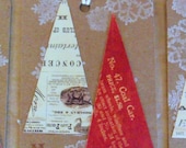 Gift Tags Favor Tags Christmas Holiday Rustic Print Tree Snowflakes Brown Cream Red