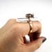 Resurrection - 18kt gold plated bronze beetle ring with quartz crystal