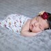 Newborn Floral Gauze Wrap with Flower Headband Set- Ready To Ship