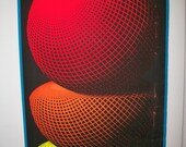 Ball and Circles - Blacklight poster Original Vintage