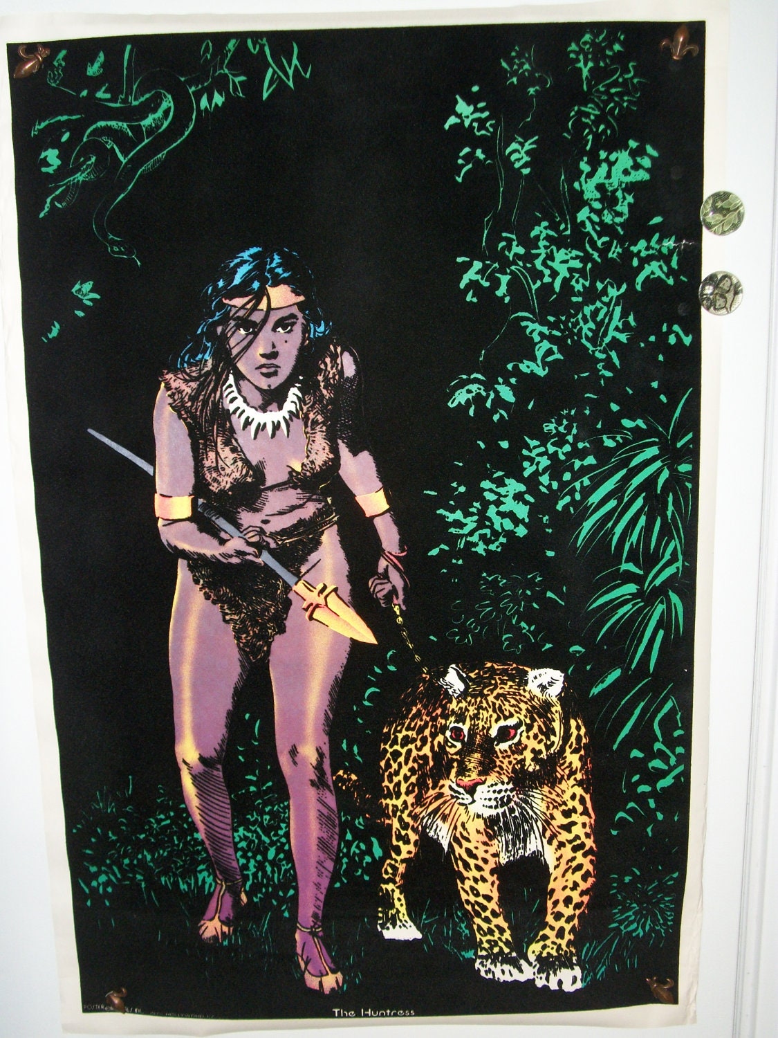 The Hunteress Original Vintage Blacklight Poster