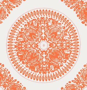Impressions Medallion by Ty Pennington in Orange - 1 yard