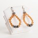 Hoop Earrings OOAK Black and Orange Swarovski Crystal Autumn Jewelry