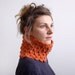 Crochet Cowl scarf. Orange Chunky Cowl Neckwarmer Wool Cowl. Bulky Unisex Scarf.