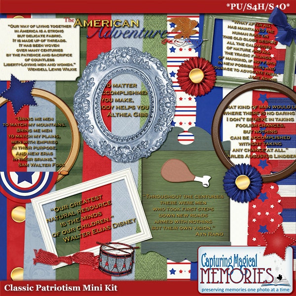 Classic Patriotism Digital Scrapbook Kit by Capturing Magical Memories