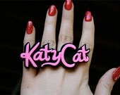 Custom Katy Perry Font Name Plate Ring (1-6 letters)