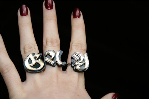 Custom Old English Letter Ring
