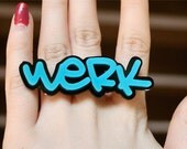 Custom Tagger Font Nameplate Ring (laser cut)