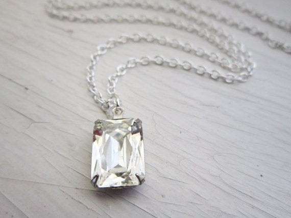 Wedding Jewelry Clear Crystal Jewel Necklace Bridal Necklace Wedding Jewelry Bridesmaid Gift