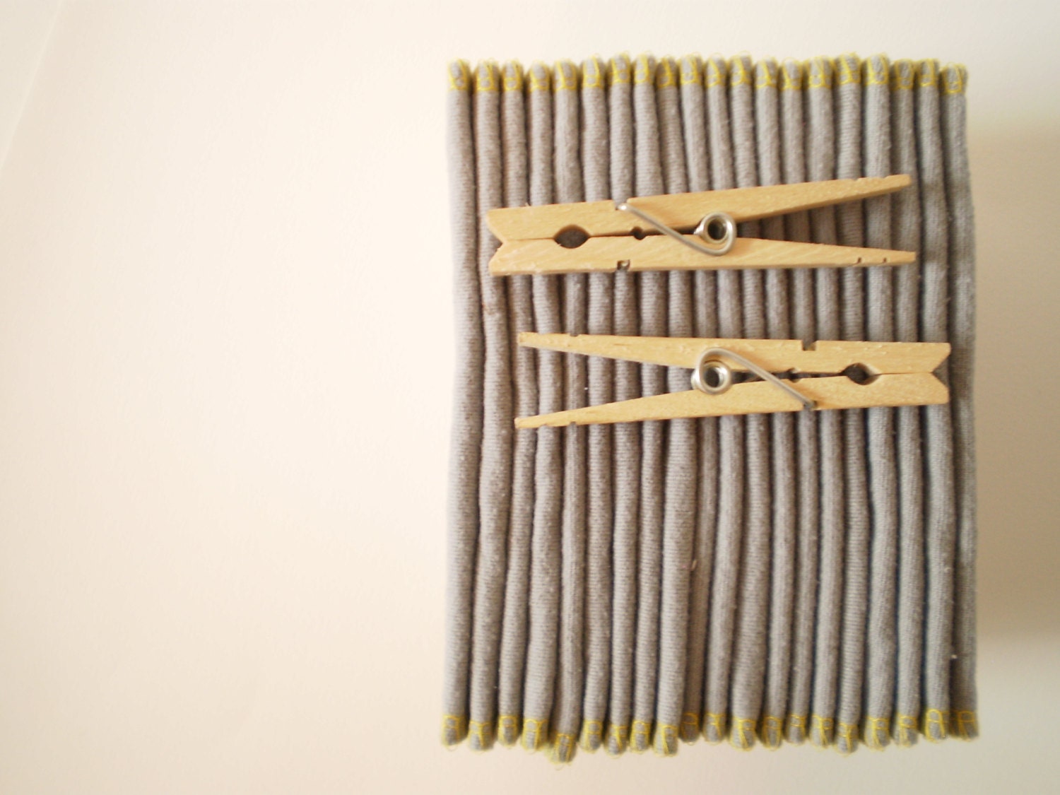 Reusable Cloth Wipes Pack of 20--Petite--"The Green Option"--Grey with Yellow Accent Edging--Ready To Ship