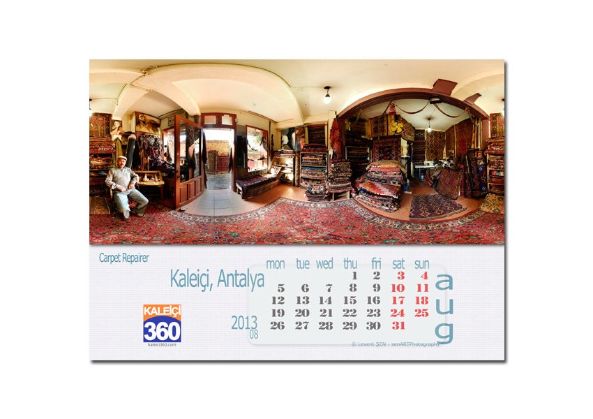 2013 Calendar  KALEICI360 Panoramic Cityscape Photo Print Modern Cafe Bar Pub Hotel Restaurant Home Office Fine Art Decor Gift