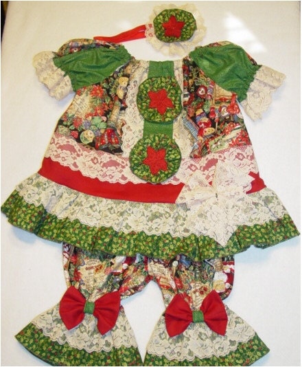 Christmas Baby Girl Dress 12- 24 mo Handmade Boutique Toddler Clothes Children Clothing Holiday Kids Clothes Little Girl Clothes
