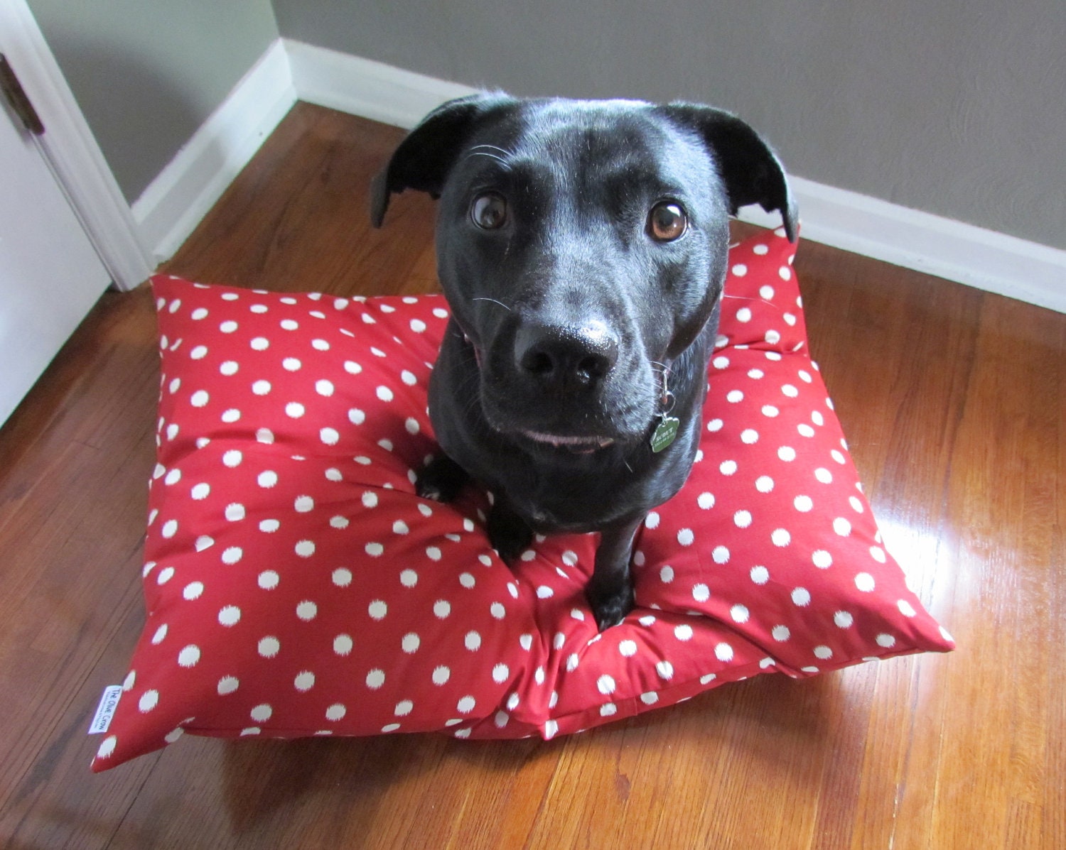 Polka Dot-Ikat Red Pet Bed Dog Duvet Cover-Large